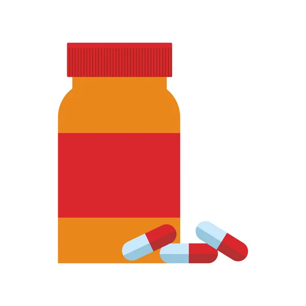 Vitamins Bottle Pills Vector Illustration Graphic Design — Stock Vector