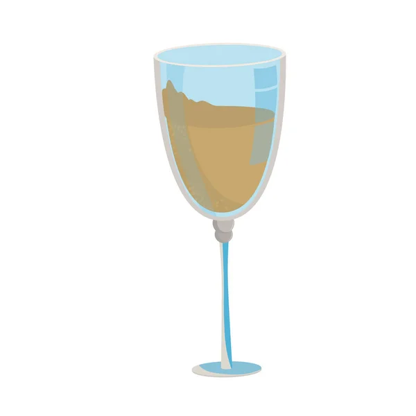 Champagner Tasse Isoliert Vektor Illustration Grafik Design — Stockvektor