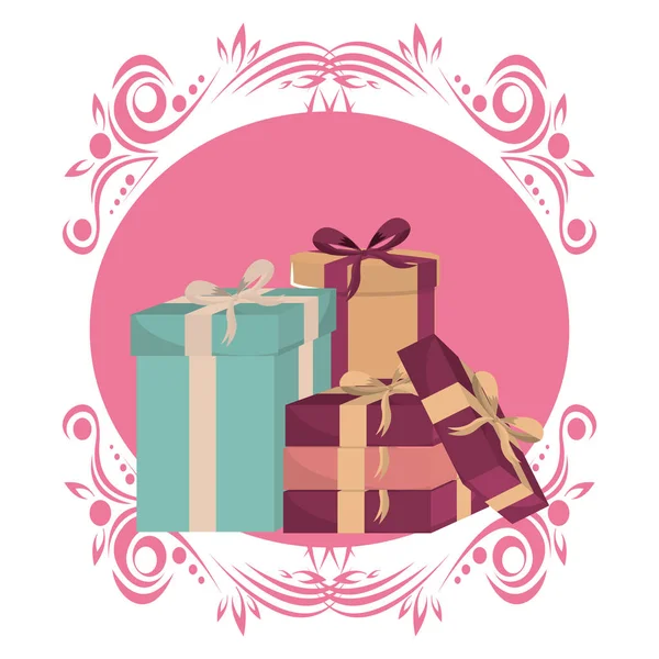 Düğün hediye kutuları karikatürler vektör çizim grafik tasarım mevcut.