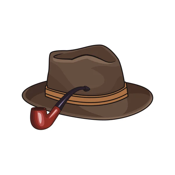 Hat Tobacco Pipe Cartoon Vector Illustration Graphic Design — Stock Vector