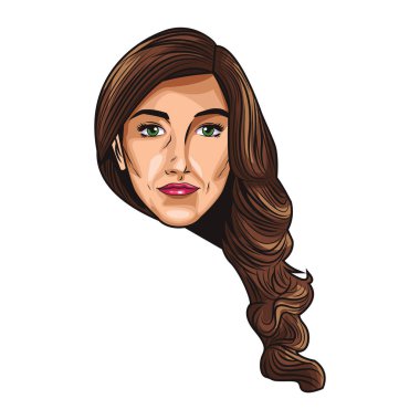 Pop art kadın karikatür vektör çizim grafik tasarım