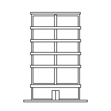 Şirket cam kule çizgi film vektör çizim grafik tasarım