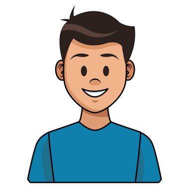 Çizgi film vektör çizim grafik tasarım gülümseyen adam profili