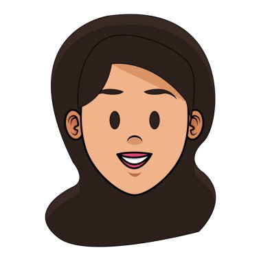 Kadın yüz karikatür vektör çizim grafik tasarım