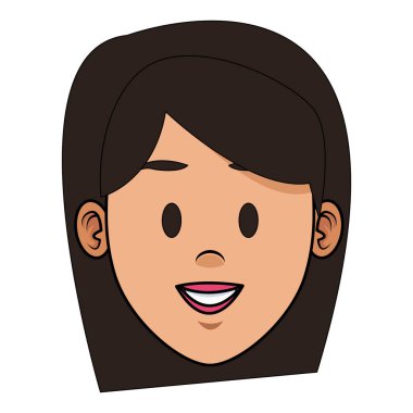 Kadın yüz karikatür vektör çizim grafik tasarım