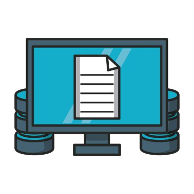 Bilgisayar ile belge ve veritabanı vektör çizim grafik tasarım