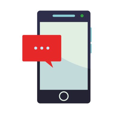 Smartphone ve sohbet kabarcık vektör çizim grafik tasarım