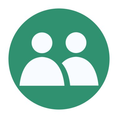 İnsanlar kişileri yeşil yuvarlak simge vektör çizim grafik tasarım sembolü