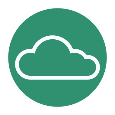 Bulut izole sembol yeşil yuvarlak simge vektör çizim grafik tasarım