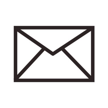 Zarf simgesi siyah beyaz vektör çizim grafik tasarım e-posta