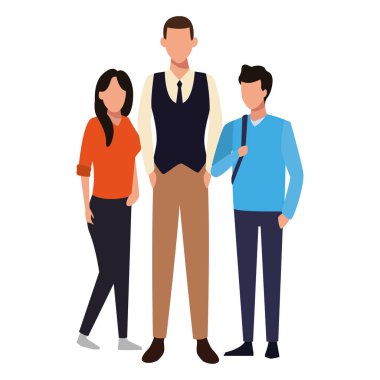 Adam ve youngs çizgi film illüstrasyon grafik tasarım vektör