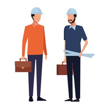 planları ve evrak çantası'nı avatar vektör çizim grafik tasarım mimarlar