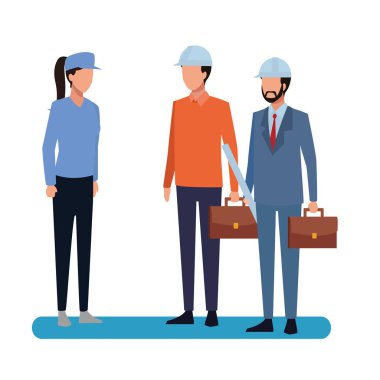 örnek grafik tasarım mimarlar evrak çantaları planları ve kask ile vektör