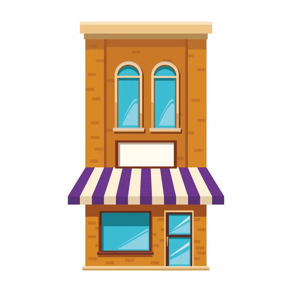 Loja Edifício Desenho Animado Vetor Ilustração Gráfico Design — Vetor de Stock