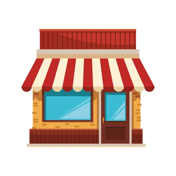 Tienda Edificio Dibujos Animados Vector Ilustración Diseño Gráfico — Vector de stock