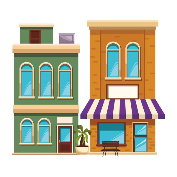 Loja Edifício Desenho Animado Vetor Ilustração Gráfico Design —  Vetores de Stock