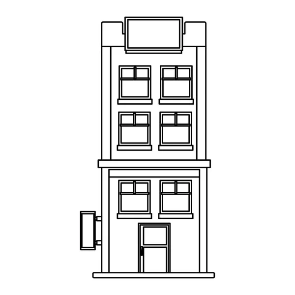 Apartamentos Edifício Desenho Animado Vetor Ilustração Gráfico Design —  Vetores de Stock