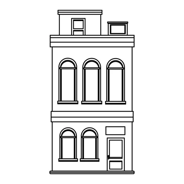 Apartments Building Cartoon Vector Illustration Graphic Design — Stock Vector