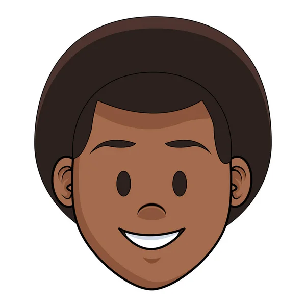 Mann Afro Gesicht Mit Bart Cartoon Vektor Illustration Grafik Design — Stockvektor