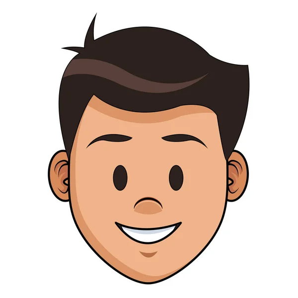 Man Face Smiling Cartoon Vector Illustration Graphic Design — Stock Vector