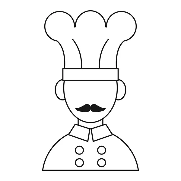 Chef Com Bigode Chapéu Desenho Animado Vetor Ilustração Design Gráfico — Vetor de Stock