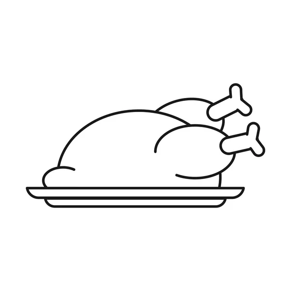 Leckeres Huhn Auf Einem Teller Cartoon Vektor Illustration Grafik Design — Stockvektor