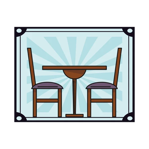 Ресторанний Стіл Мультфільм Векторна Ілюстрація Графічний Дизайн — стоковий вектор