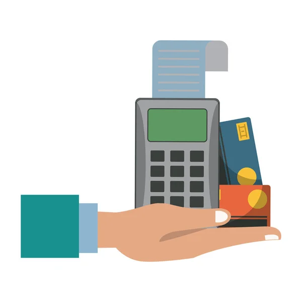 Elektroniczne Płatności Kartą Kredytową Projekt Graficzny Ilustracja Wektor Czytnik Kart — Wektor stockowy