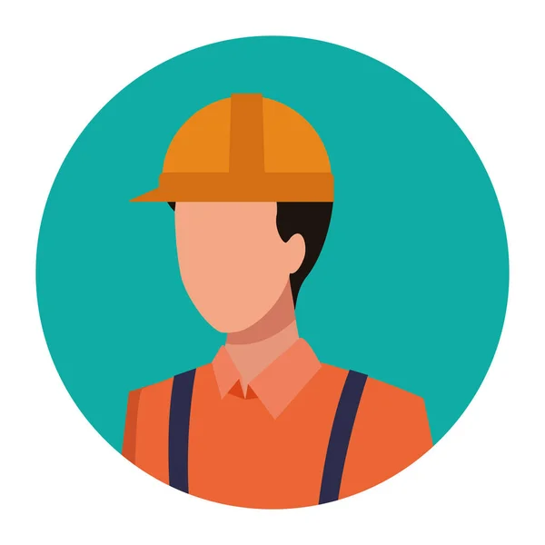 Profil Travailleur Construction Avatar Icône Ronde Vectoriel Illustration Graphisme — Image vectorielle