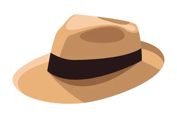 Panama Şapka Simgesi Beyaz Arka Plan Vektör Çizim Grafik Tasarım — Stok Vektör
