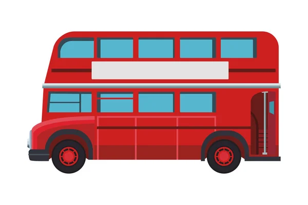 Bus London Dos Pisos Fondo Blanco Vector Ilustración Diseño Gráfico — Vector de stock