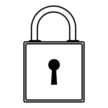 asma kilit güvenlik simgesi beyaz arka plan vektör çizim grafik tasarım çizim