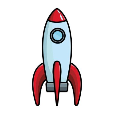 uçan simgesi renkli kalın Anahat vektör çizim grafik tasarım skyrocket