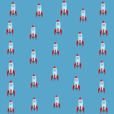 roket simgesi arka plan ve mavi vektör çizim grafik tasarım