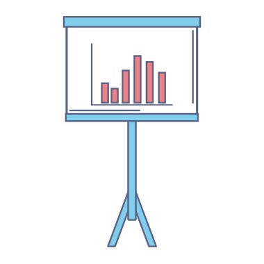 veri grafiği simgesi beyaz arka plan vektör çizim grafik tasarım renkli izole