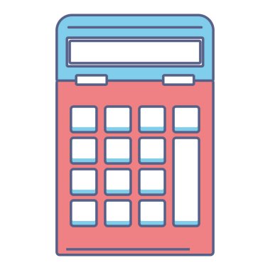 Beyaz arka plan vektör çizim grafik tasarım renkli izole mali hesap makinesi simge