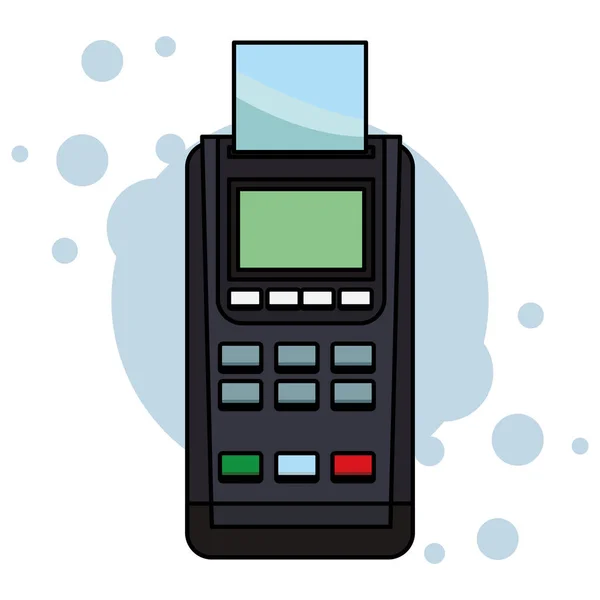 Dataphone Elektronische Betaling Kleurrijke Ronde Pictogram Vector Illustratie Grafisch Ontwerp — Stockvector