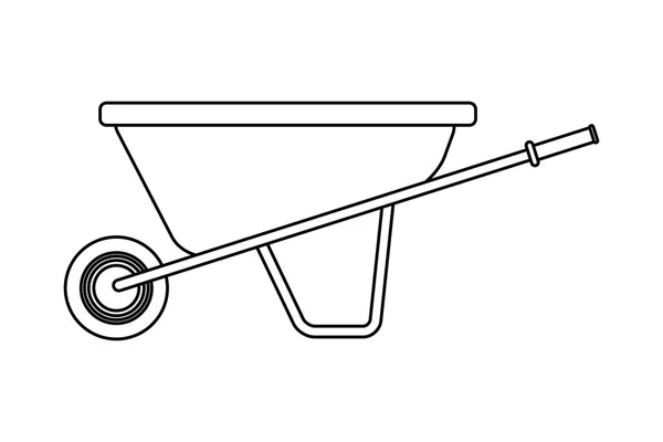Carga carrinho de mão desenhos animados — Vetor de Stock
