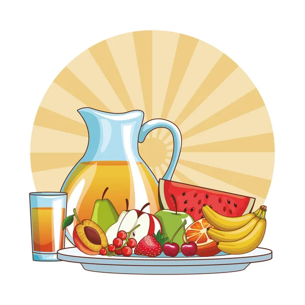 Delicious and fresh fruit — Stock Vector