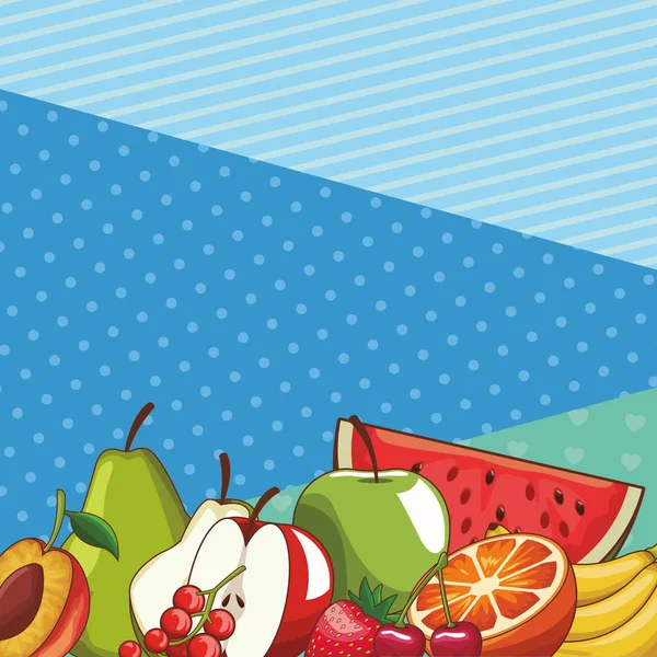 Delicious and fresh fruit — Stock Vector