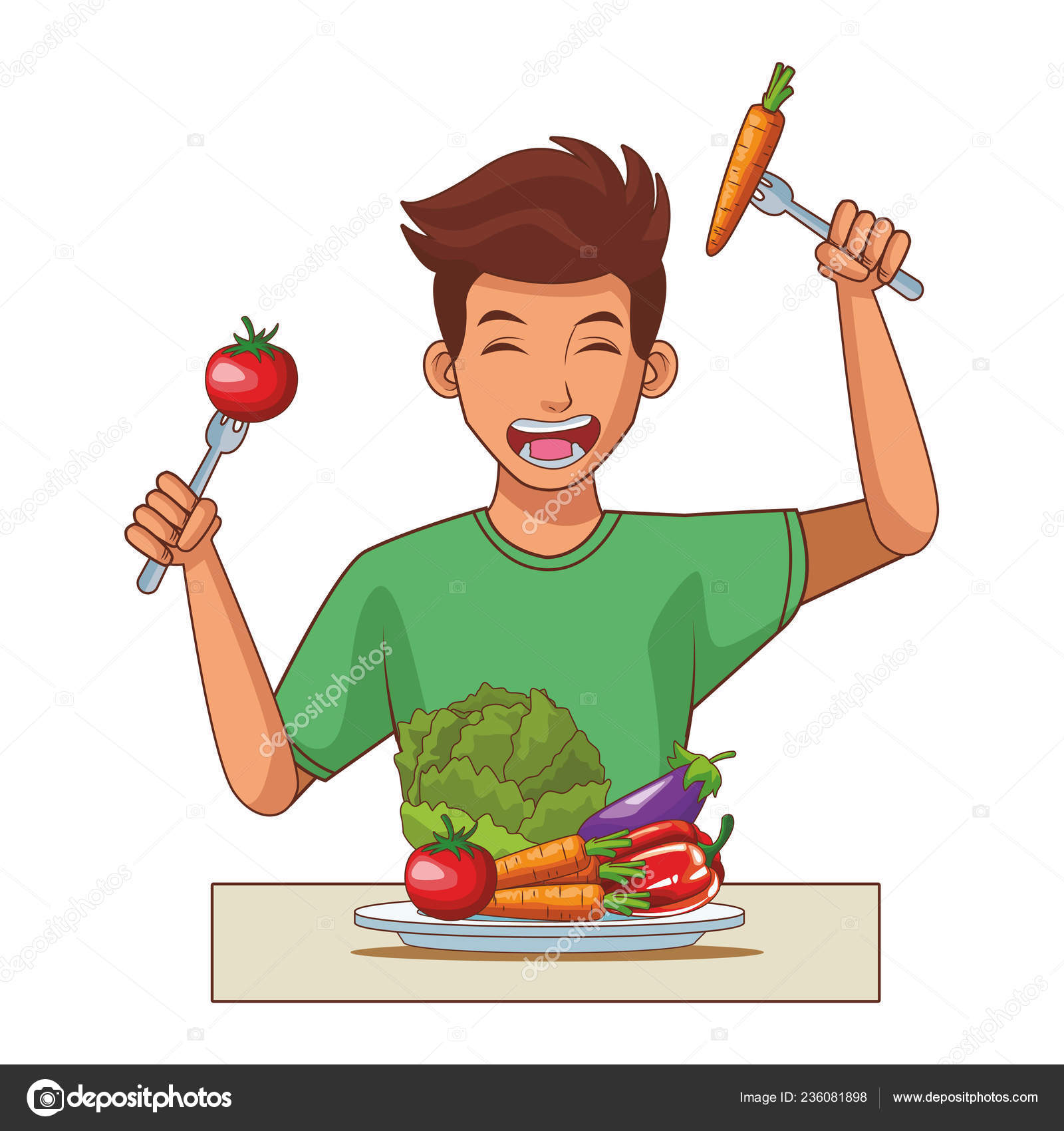 Balanced diet young man Stock Vector Image by ©jemastock #236081898 Balanced diet young man Stock Vector Image by ©jemastock #236081898