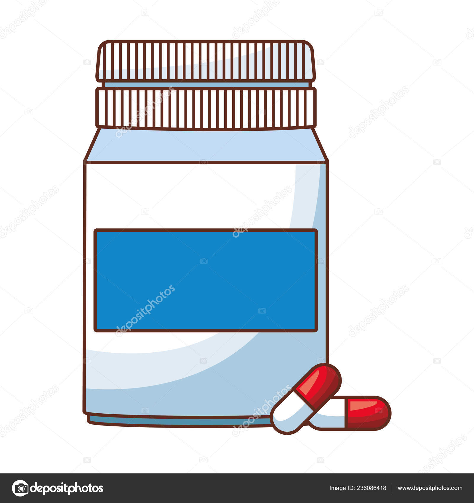 Garrafa de medicamentos de comprimidos desenhos animados imagem