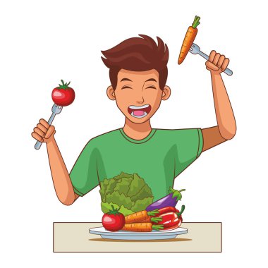 dengeli beslenme genç adam