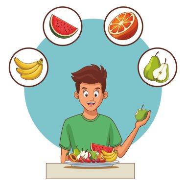 dengeli beslenme genç adam