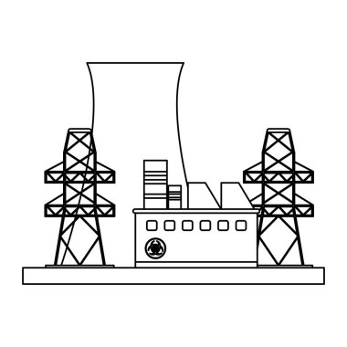 Siyah ve beyaz bina nükleer santral