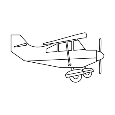 Küçük uçak sideview siyah ve beyaz