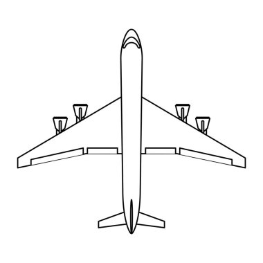 Jet havayolu uçak siyah ve beyaz