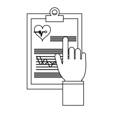 İşadamı ile tıbbi pano siyah ve beyaz