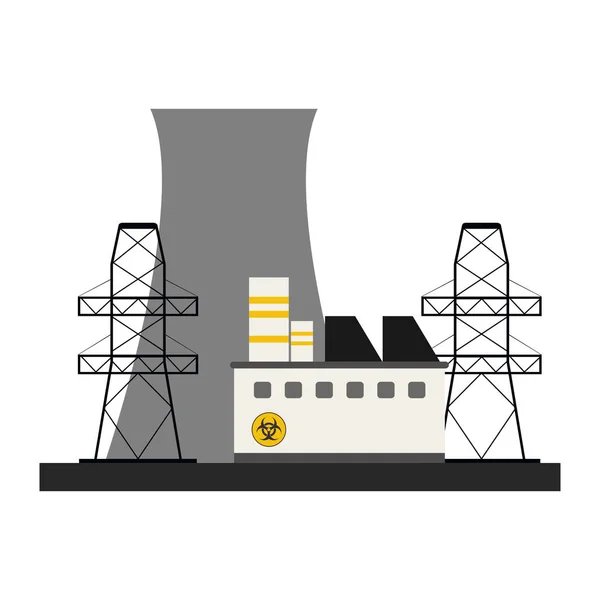 Nuclear plant building — Stock Vector