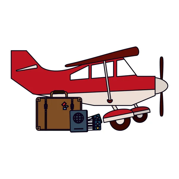 Avión pequeño con equipaje — Archivo Imágenes Vectoriales
